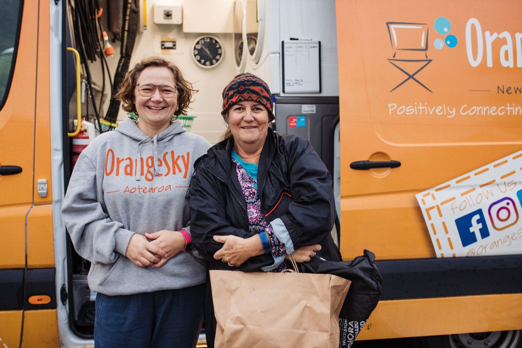 Julie and Glenda, a friend and a volunteer at Orange Sky